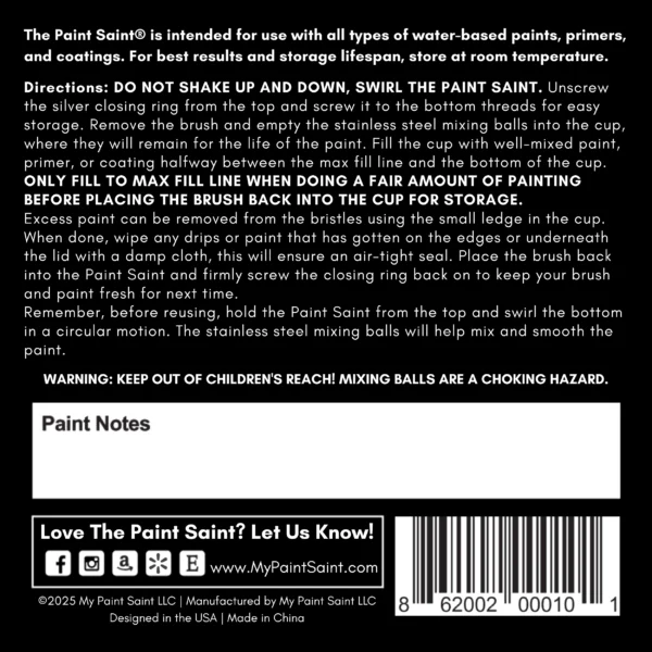 Directions for the Paint Saint.