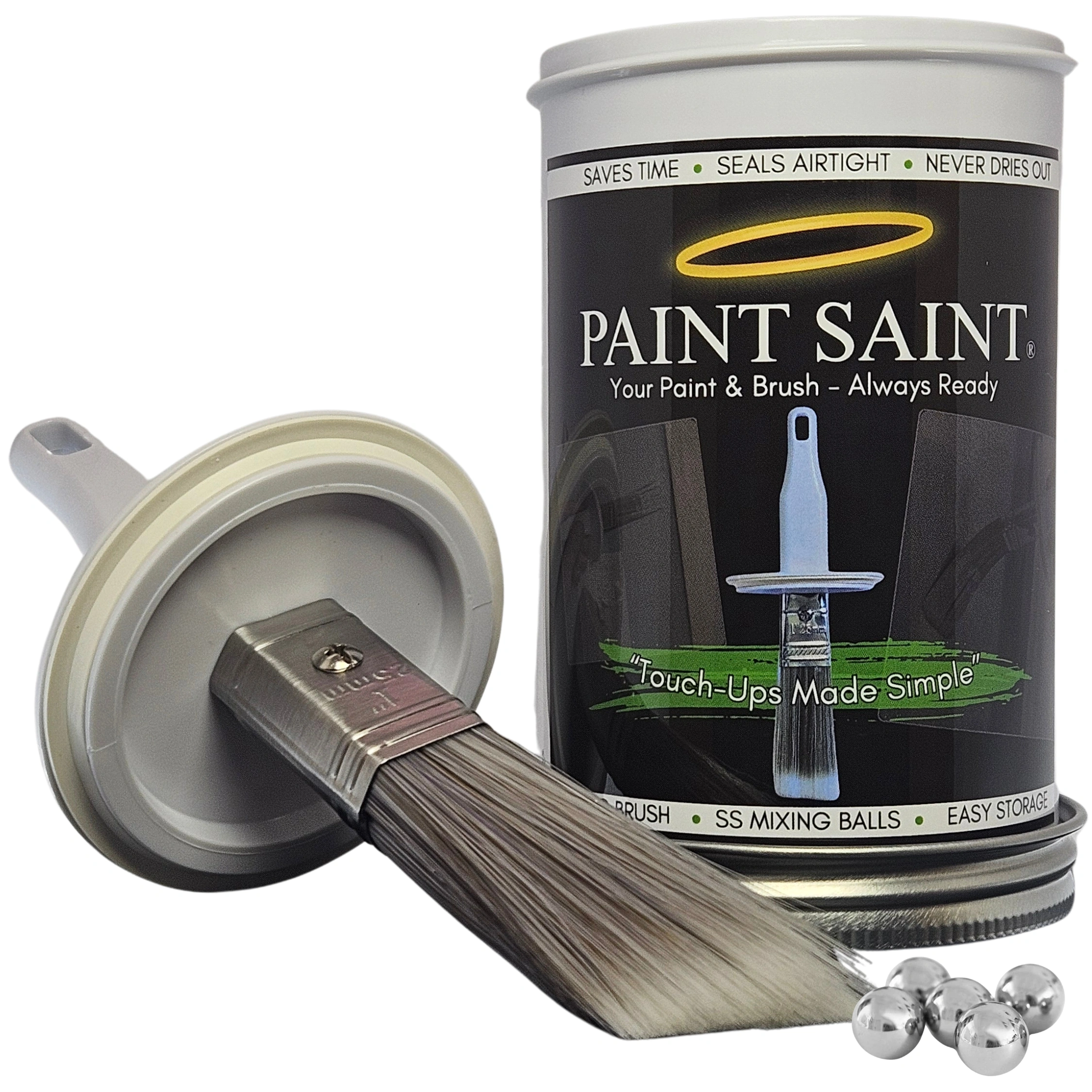 Paint Saint - 2-in-1 Paint and Brush container that is airtight.