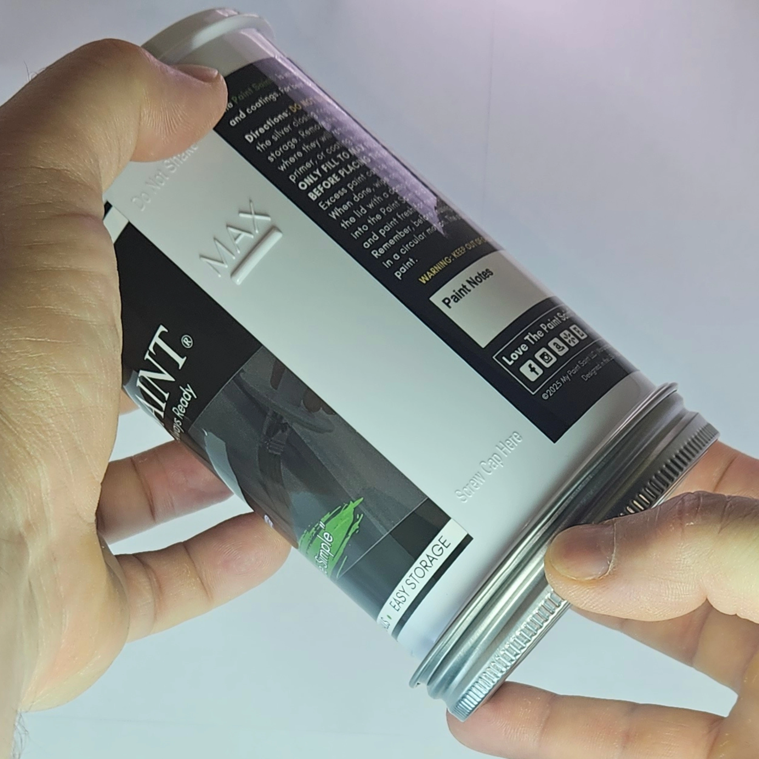 Sealing Ring on bottom Sealing ring screws to bottom of the Paint Saint touch up cup.