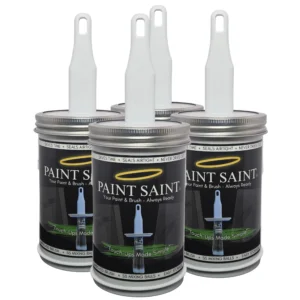 Airtight Paint Touch Up Container with Built-In Brush for Refillable Paint Storage | Paint Saint | Home Touch-Up Solution (4 Pack)
